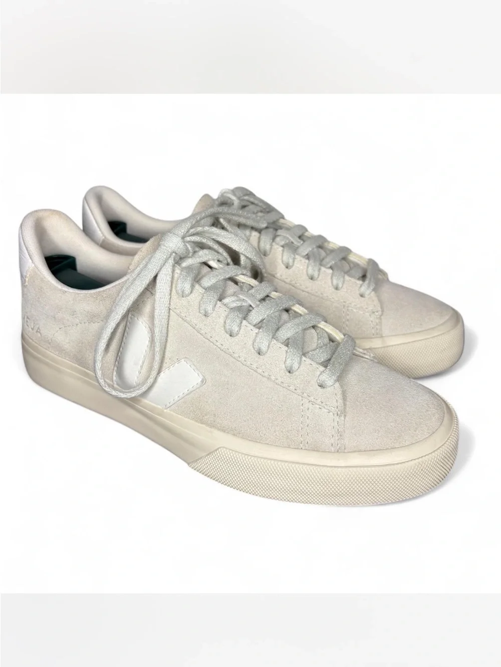 Veja Campo Suede Sneakers Women's 8 Beige/Natural White Lace Up